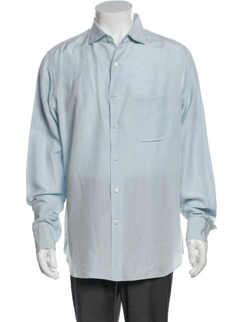 Loro Piana Linen Long Sleeve Shirt Blue