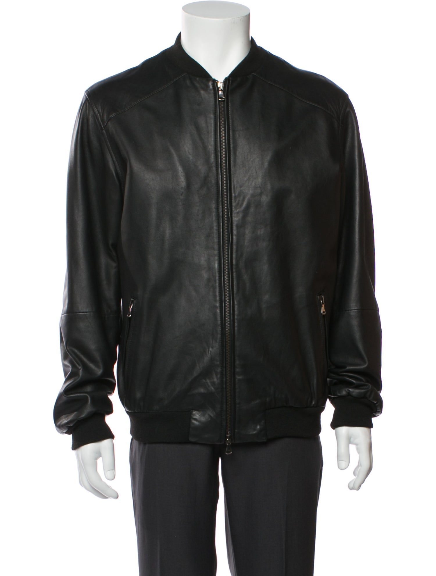 Lot78 Leather Bomber Jacket