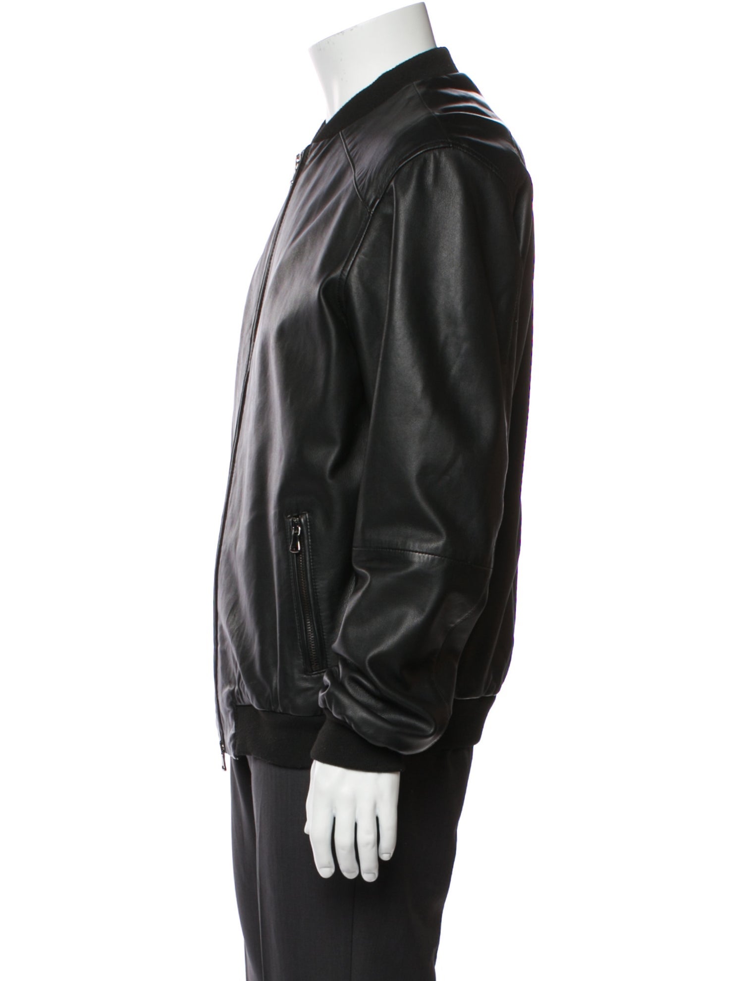 Lot78 Leather Bomber Jacket