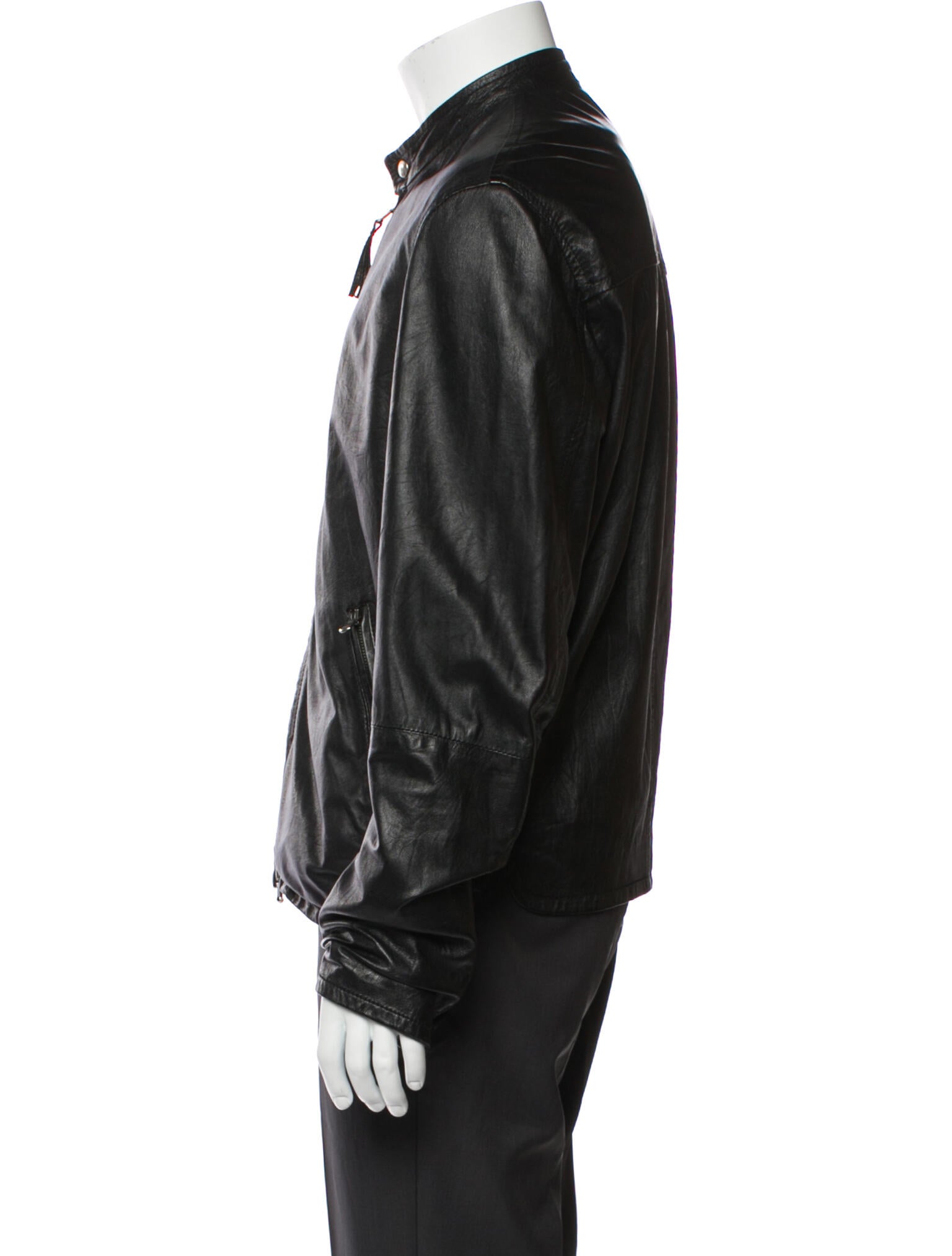 Lot78 Leather Bomber Jacket