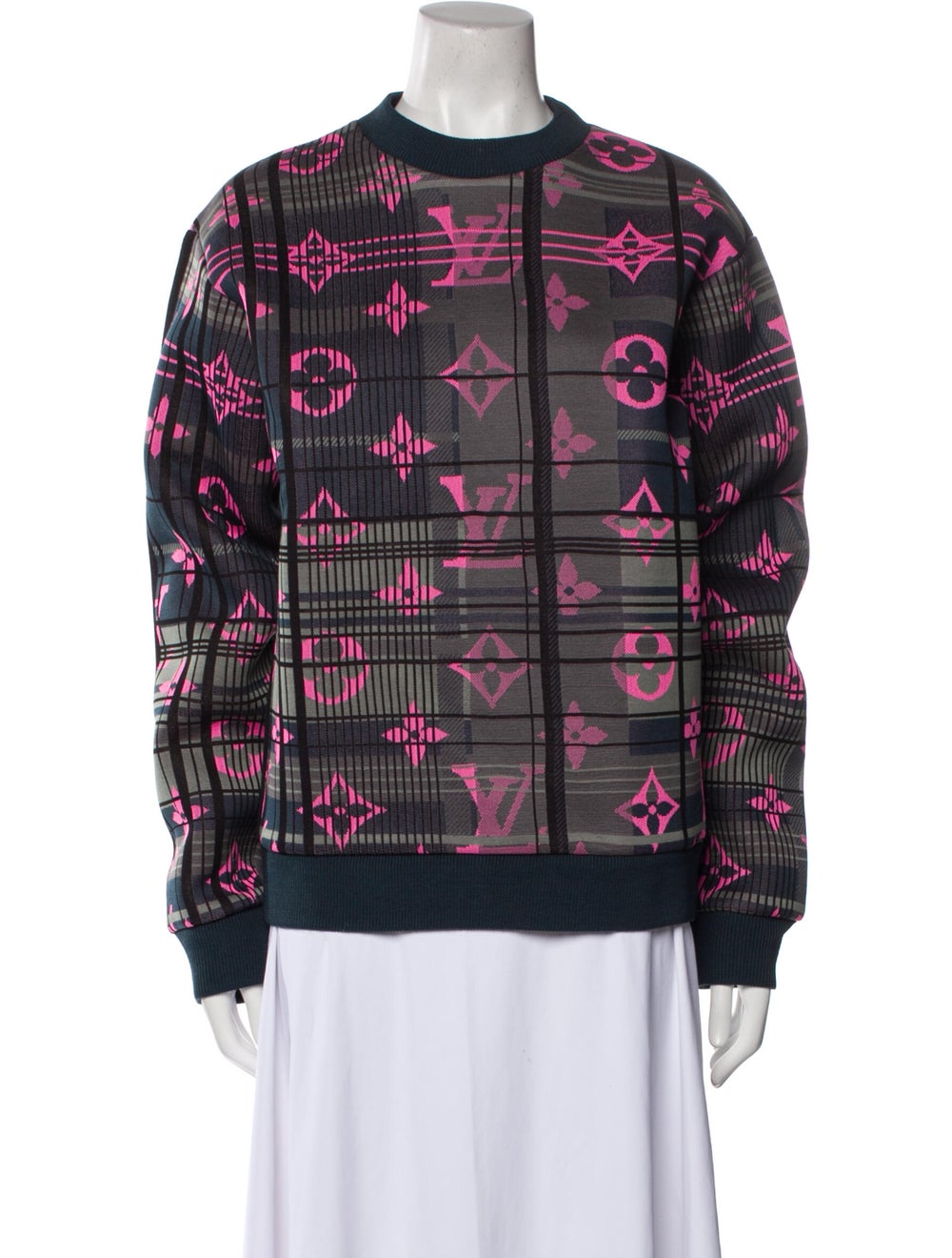 Louis Vuitton Monogram Pullover Blue Printed Long… - image 1