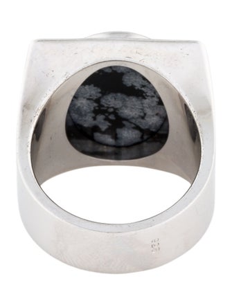 Louis Vuitton Snowflake Obsidian Signet Ring