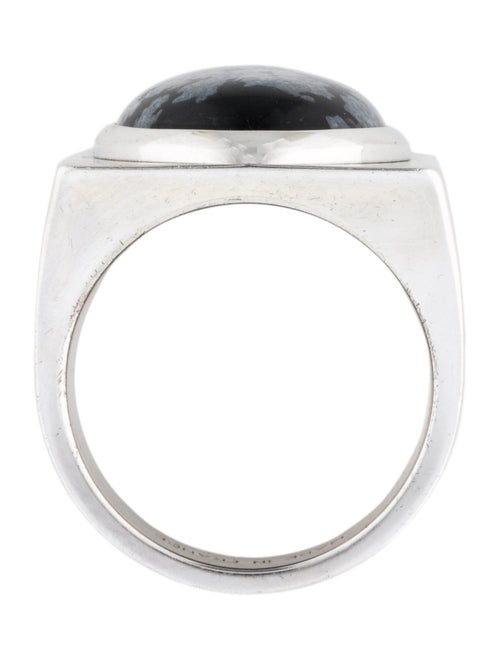 Louis Vuitton Snowflake Obsidian Signet Ring