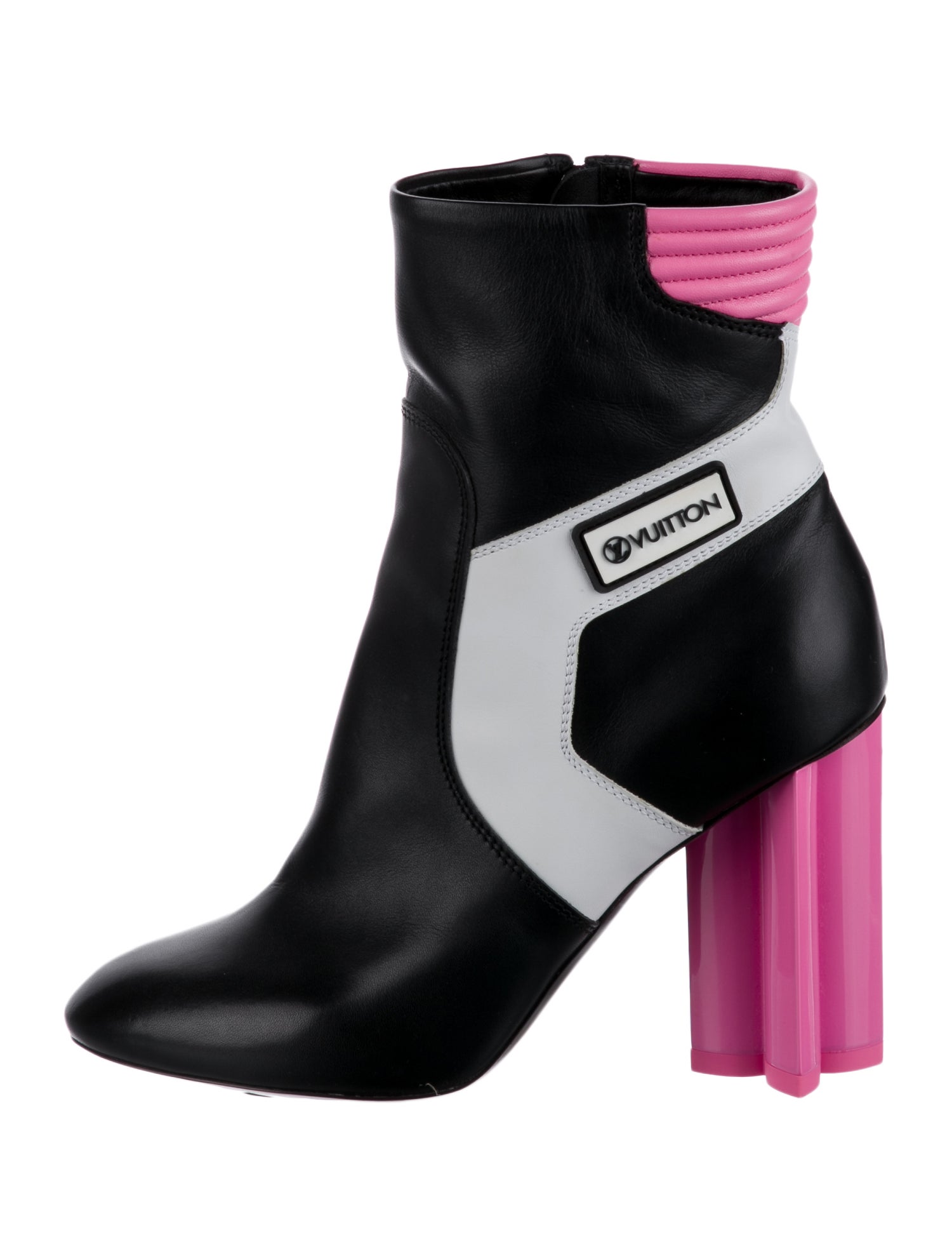 Louis Vuitton Leather Colorblock Pattern Sock Boots