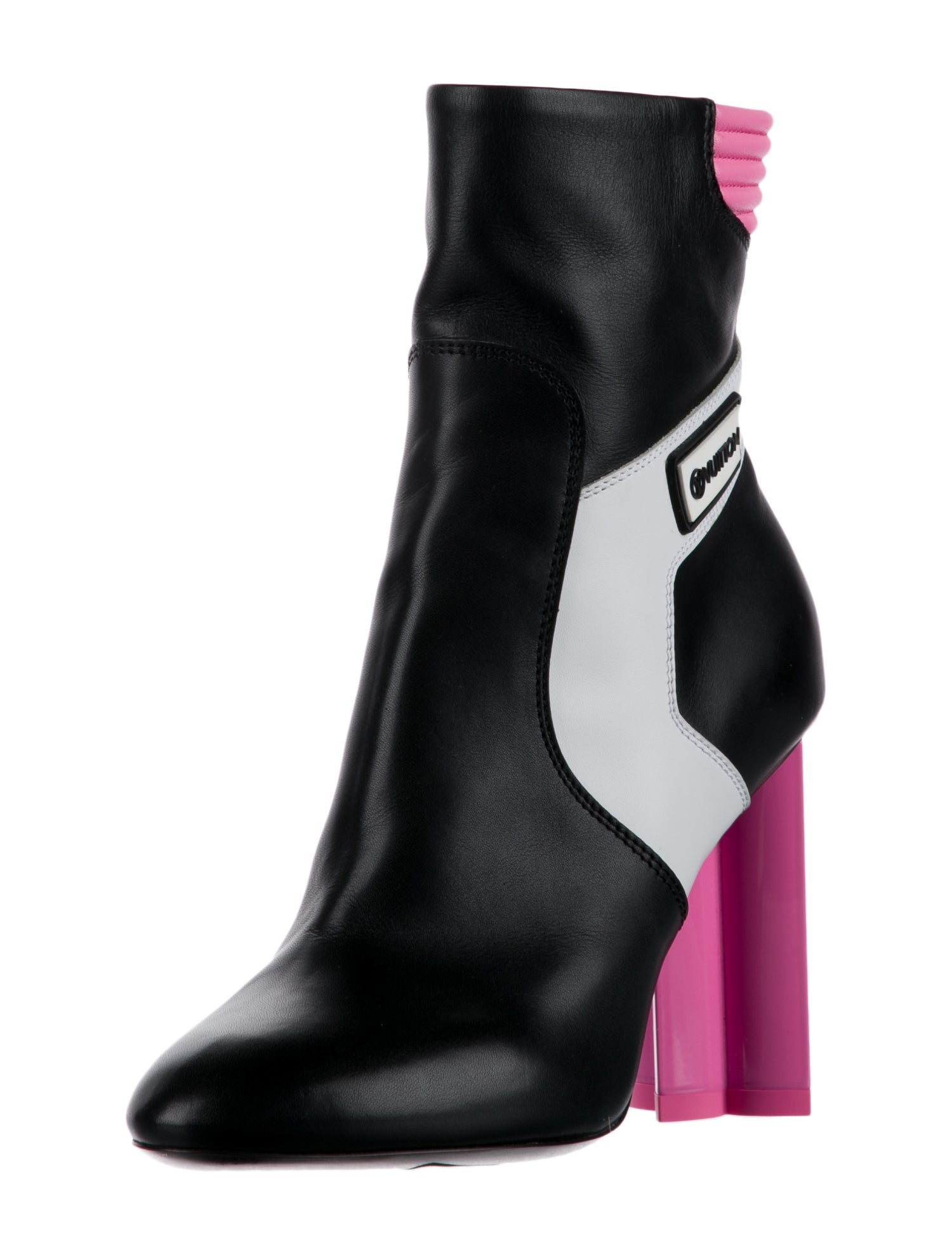 Louis Vuitton Leather Colorblock Pattern Sock Boots