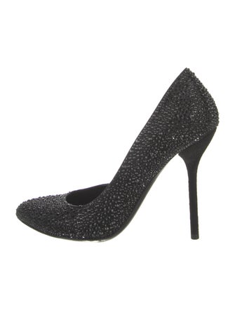 Gucci Suede Crystal Embellishments Pumps