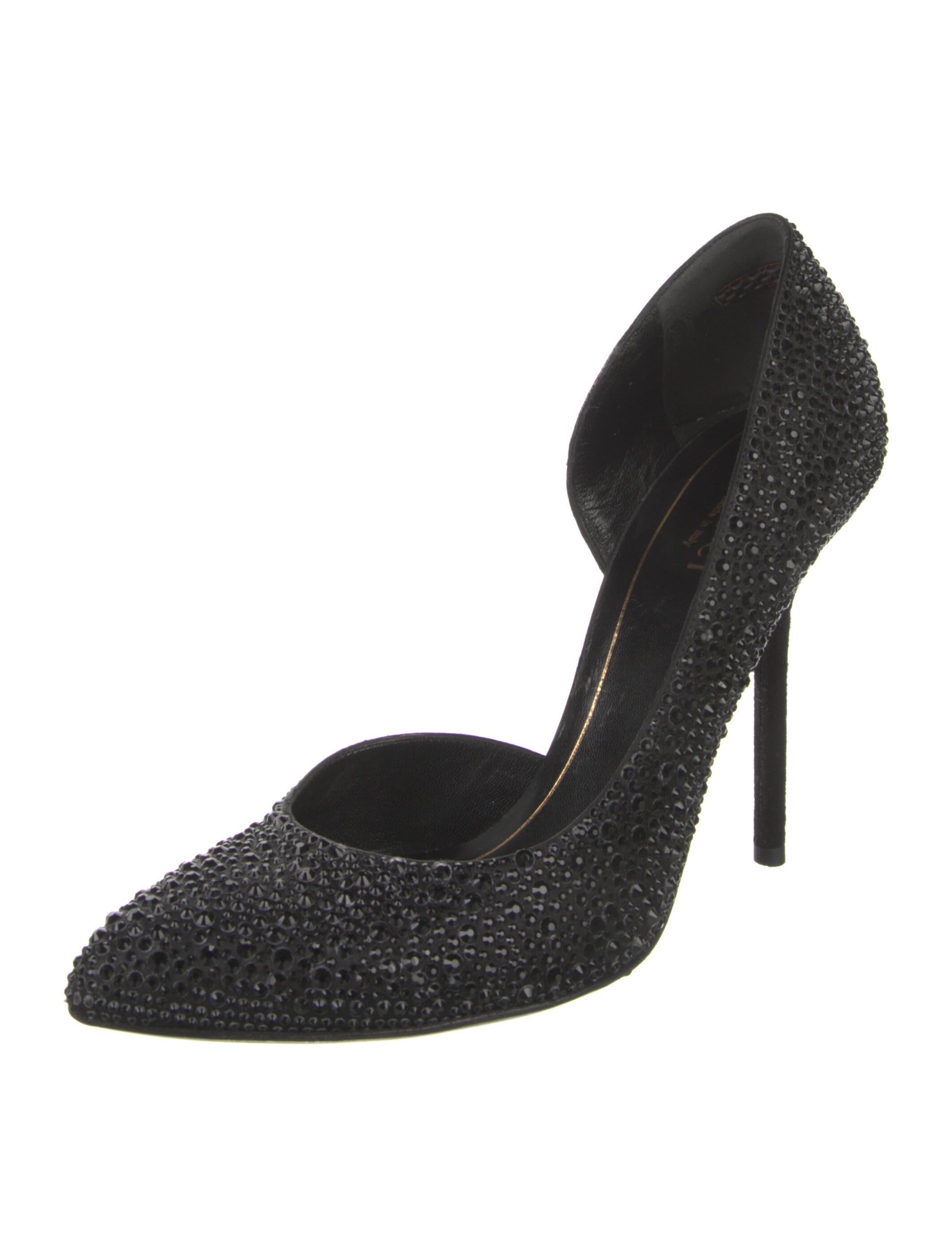Gucci Suede Crystal Embellishments Pumps
