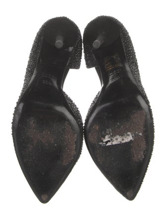 Gucci Suede Crystal Embellishments Pumps
