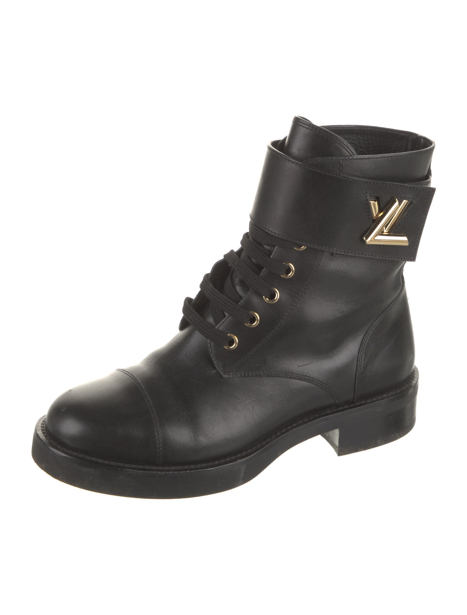 Louis Vuitton Leather Combat Boots