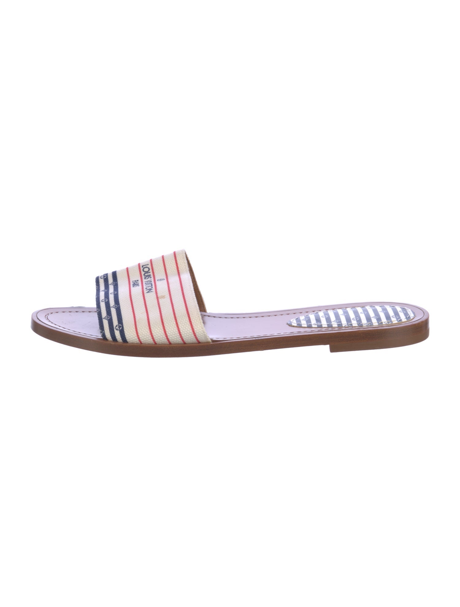 Louis Vuitton Canvas Striped Slides