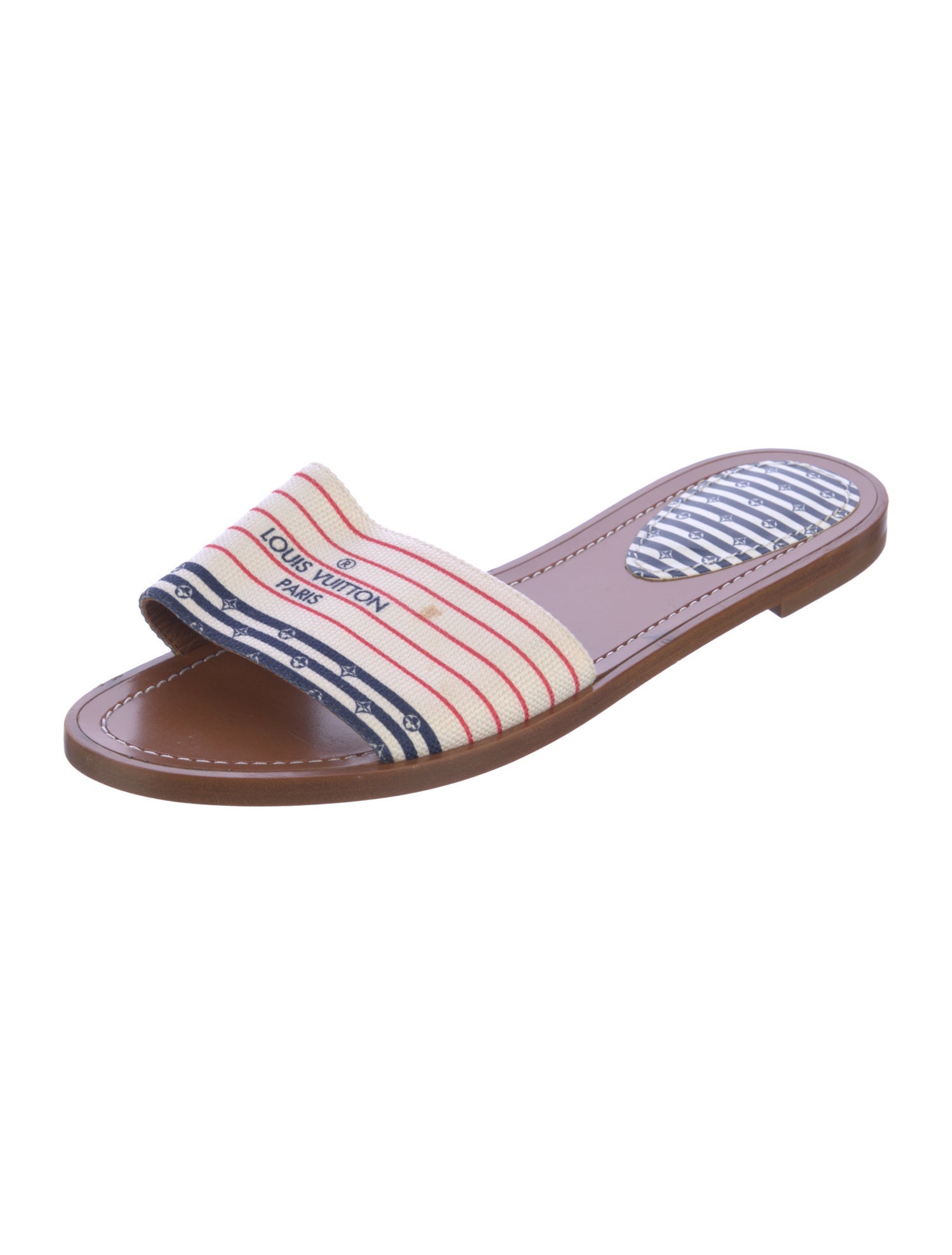 Louis Vuitton Canvas Striped Slides