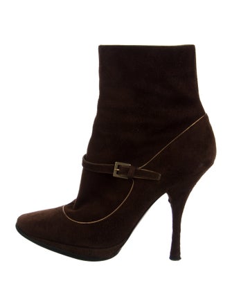 Louis Vuitton Suede Leather Trim Embellishment Sock Boots