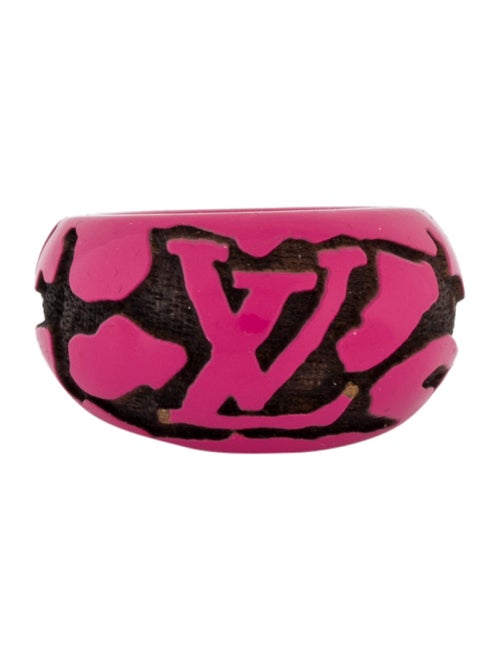 Louis Vuitton Lacquer & Wood Leo Monogram Ring