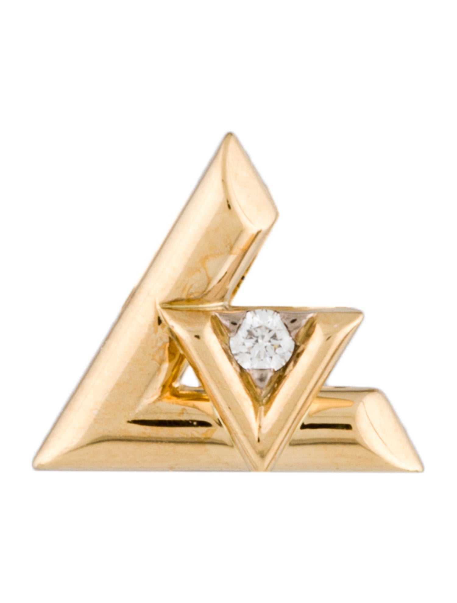 Louis Vuitton 18K Diamond LV Volt Single Stud Earring