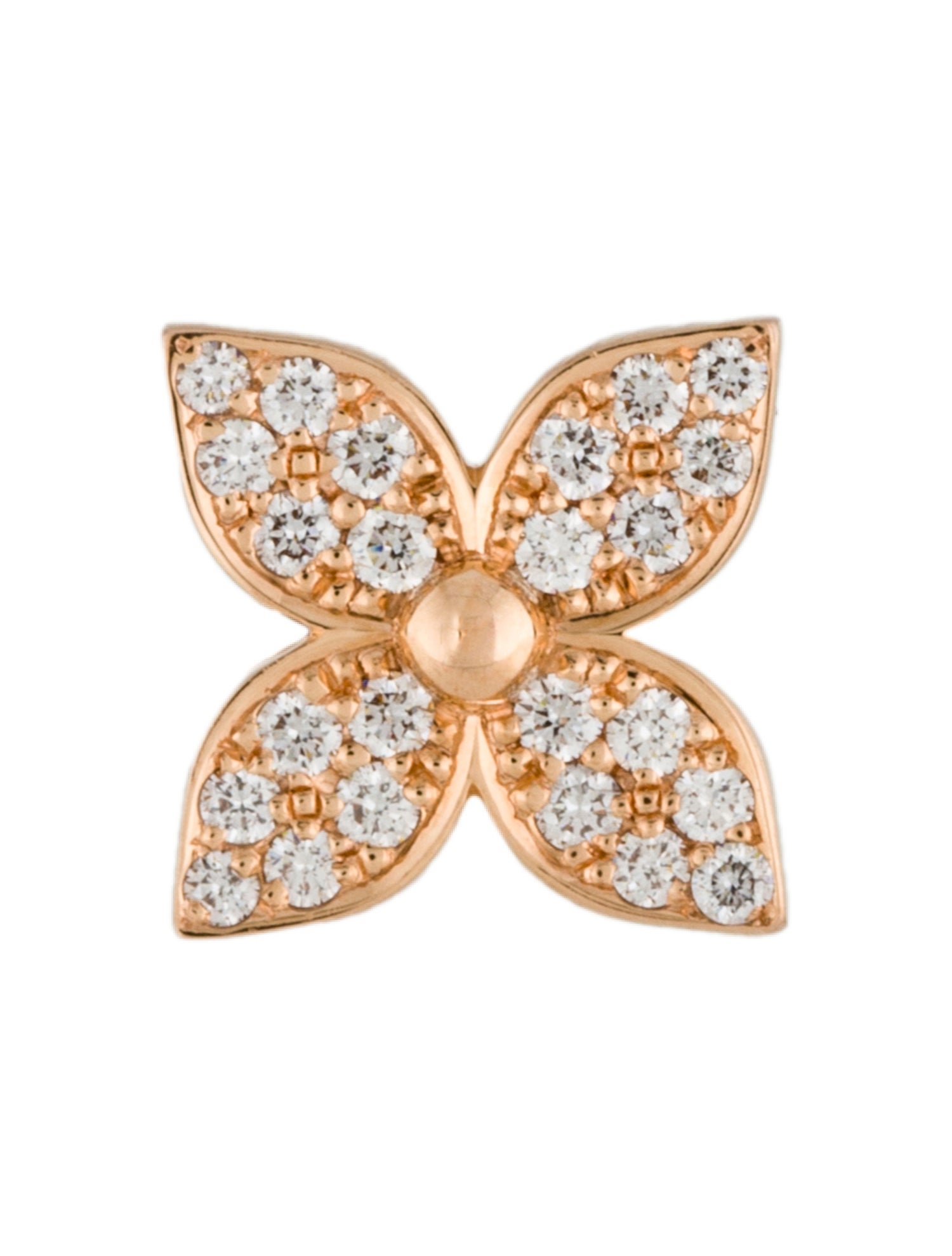 Louis Vuitton 18K Diamond Idylle Blossom Single Stud Earrings
