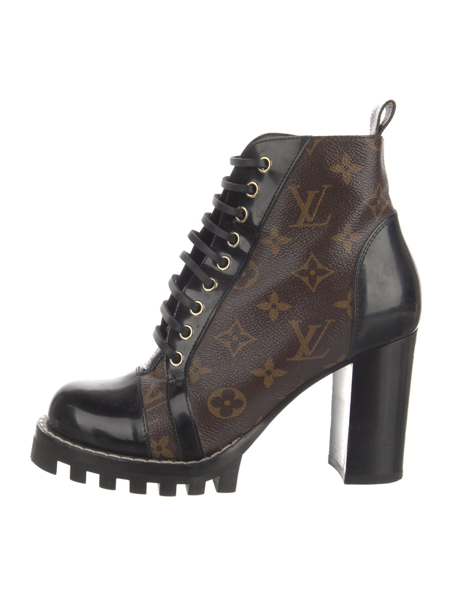 Louis Vuitton Printed Lace-Up Boots