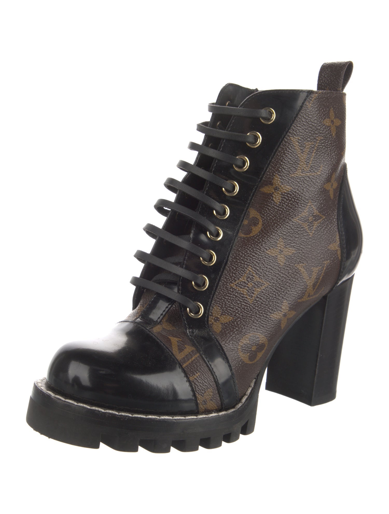 Louis Vuitton Printed Lace-Up Boots