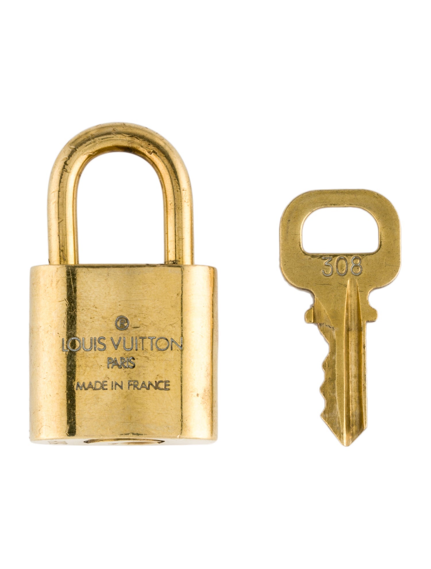 Louis Vuitton Brass Lock & Key Set