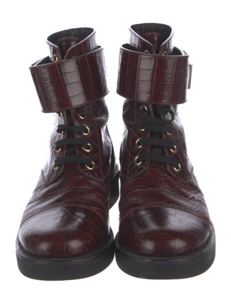 Louis Vuitton Embossed Leather Combat Boots