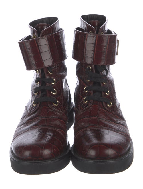 Louis Vuitton Embossed Leather Combat Boots