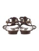 Louis Vuitton Leather Floral Print T-Strap Sandals