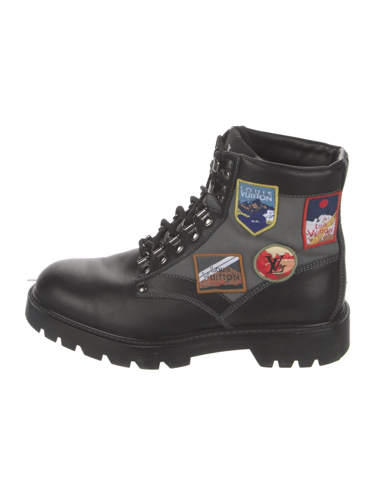 Louis Vuitton Canvas Graphic Print Combat Boots