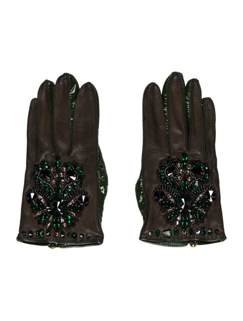 Louis Vuitton Embellished Leather Gloves