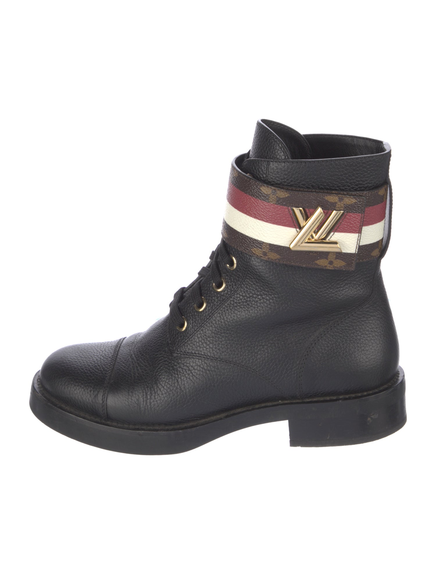 Louis Vuitton LV Monogram Leather Combat Boots