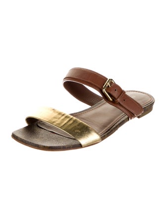 Louis Vuitton LV Monogram Leather Slides