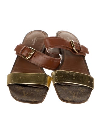 Louis Vuitton LV Monogram Leather Slides