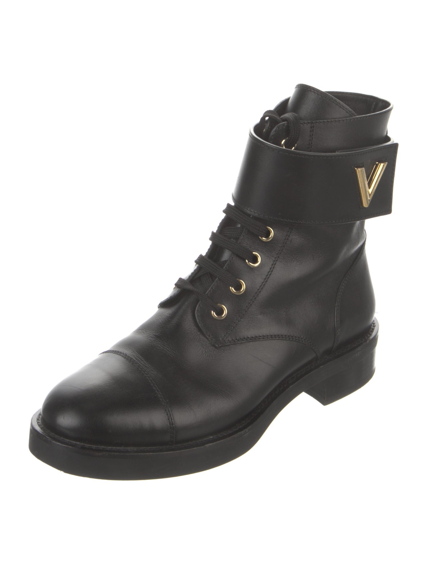 Louis Vuitton Leather Combat Boots