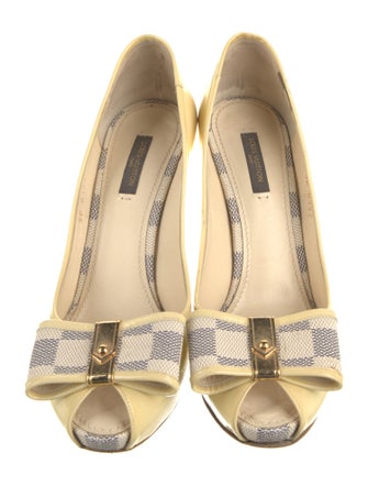 Louis Vuitton Damier Azur Pattern Patent Leather Pumps