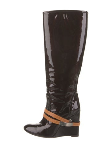 Louis Vuitton Boots Patent Leather Colorblock Pattern Us6, It36 | 6