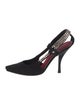 Louis Vuitton Suede Chain-Link Accents Slingback Pumps