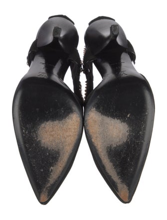 Louis Vuitton Suede Chain-Link Accents Slingback Pumps