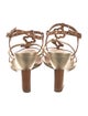 Louis Vuitton Leather Eyelet Trim Sandals