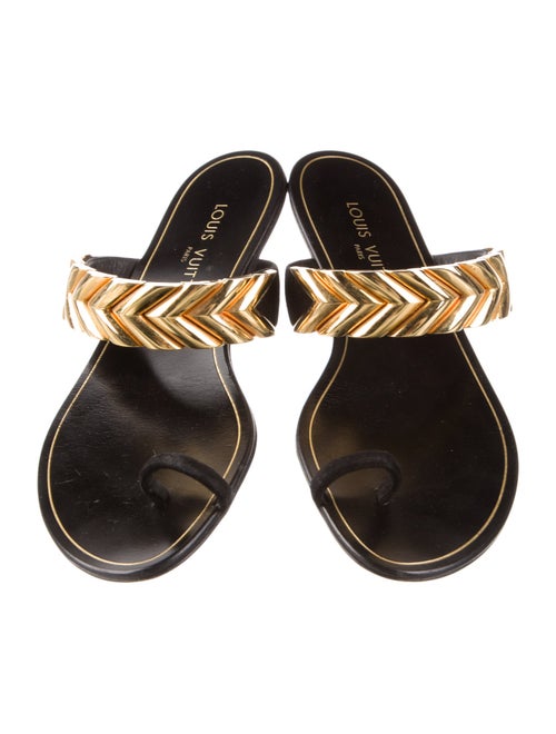 Louis Vuitton Leather Printed Slides