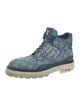 Louis Vuitton Monogram Pattern Denim Lace-Up Boots