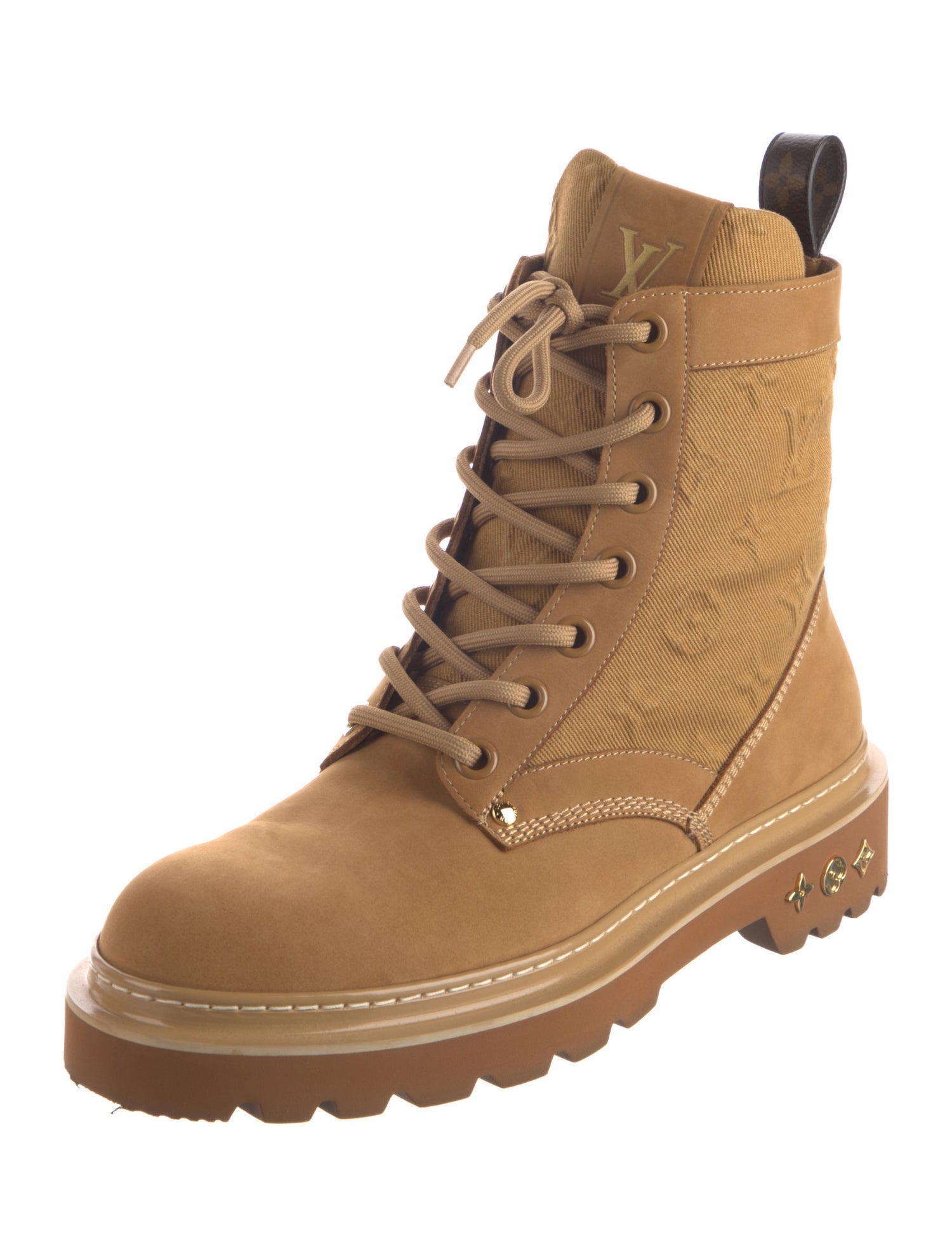 Louis Vuitton LV Monogram Suede Combat Boots