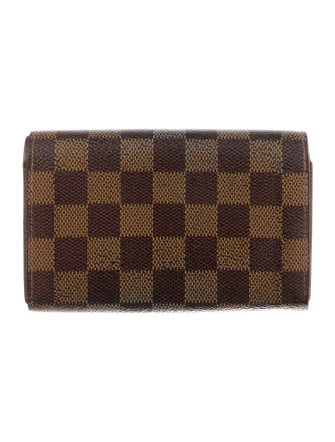 Louis Vuitton Damier Ebene Pattern Coated Canvas Porte-Monnaie Tresor Wallet