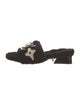 Louis Vuitton Shearling Graphic Print Slides