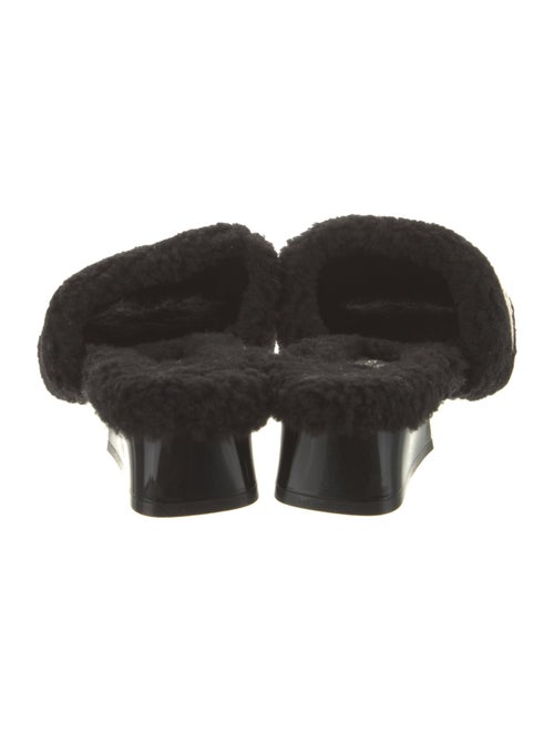 Louis Vuitton Shearling Graphic Print Slides