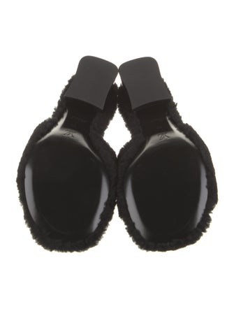 Louis Vuitton Shearling Graphic Print Slides