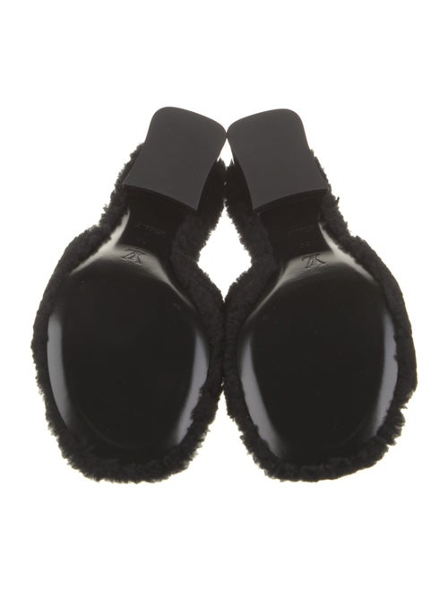 Louis Vuitton Shearling Graphic Print Slides