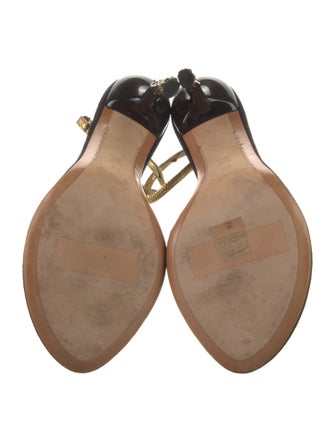 Louis Vuitton Leather Crystal Embellishments Sandals