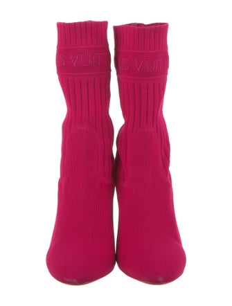 Louis Vuitton Embroidered Accent Sock Boots