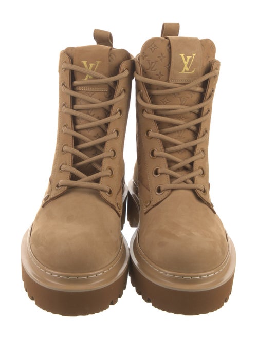 Louis Vuitton LV Monogram Suede Combat Boots