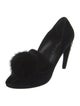 Louis Vuitton Velvet Fur Trim Pumps
