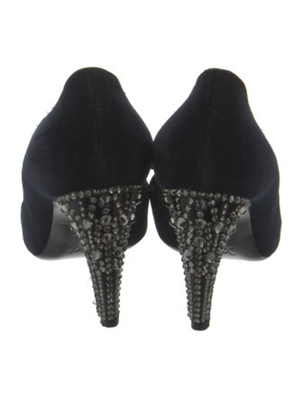 Louis Vuitton Velvet Fur Trim Pumps