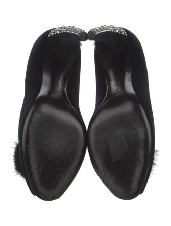 Louis Vuitton Velvet Fur Trim Pumps